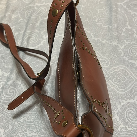 FRYE Women's Tan Brown Leather Studded Bag Crossbody - Picture 7 of 11